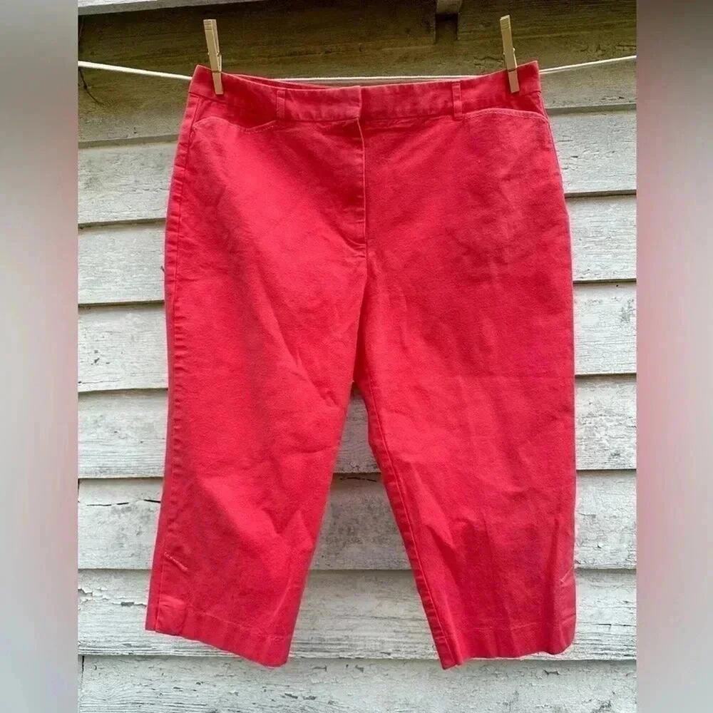 Vintage, Talbots capris Pants Hot Pink and green condition Plus Size 16.